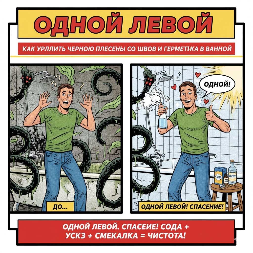 Как эффективно удалить черную плесень в ванной без химикатов