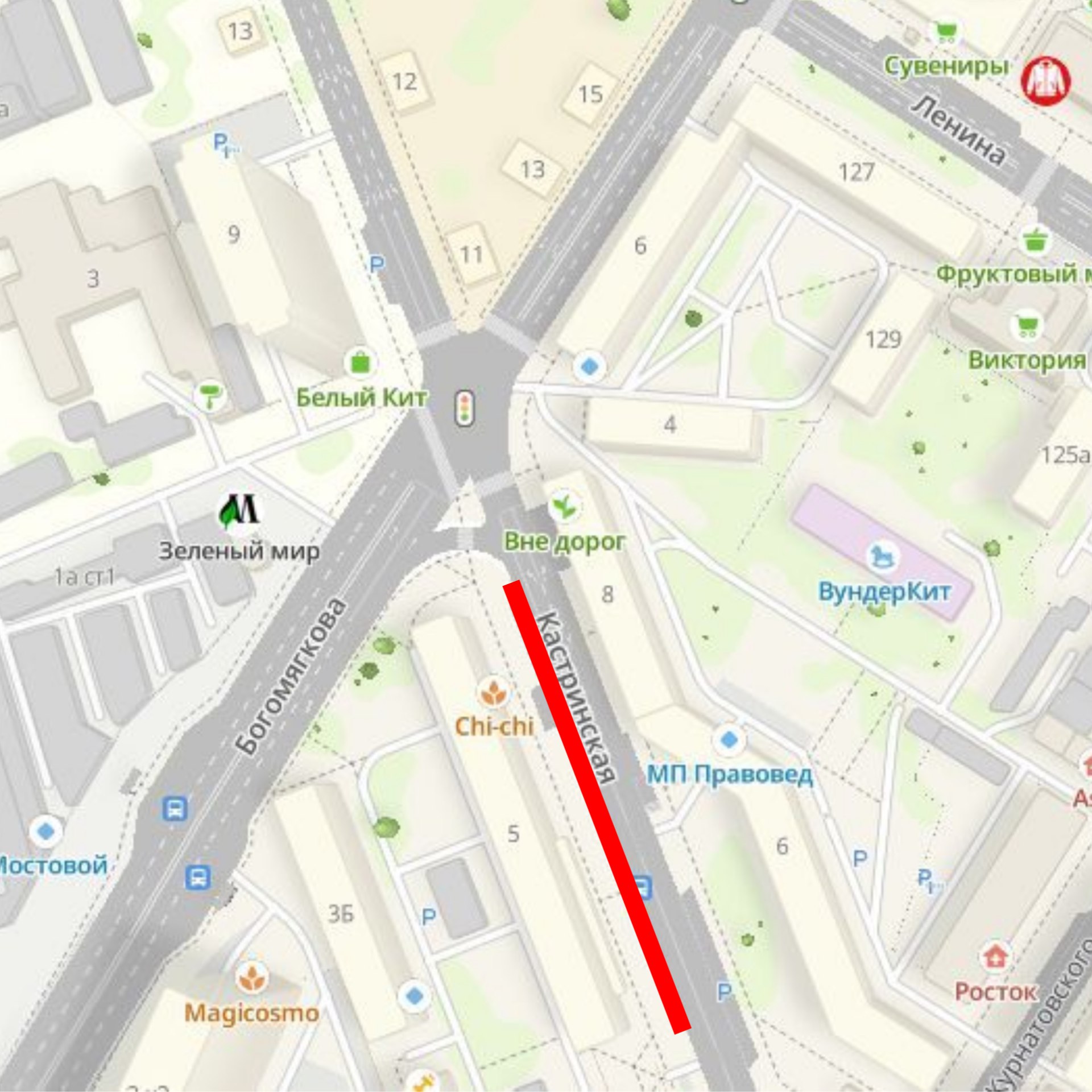 Сегодня перекроют часть дороги на улице Кастринская