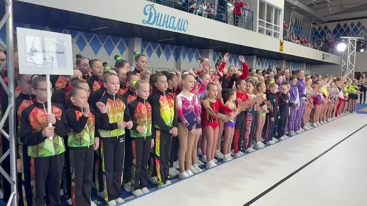 Парад открытия Чемпионата и Первенства ДФО по спортивной аэробике проходит в СК Динамо