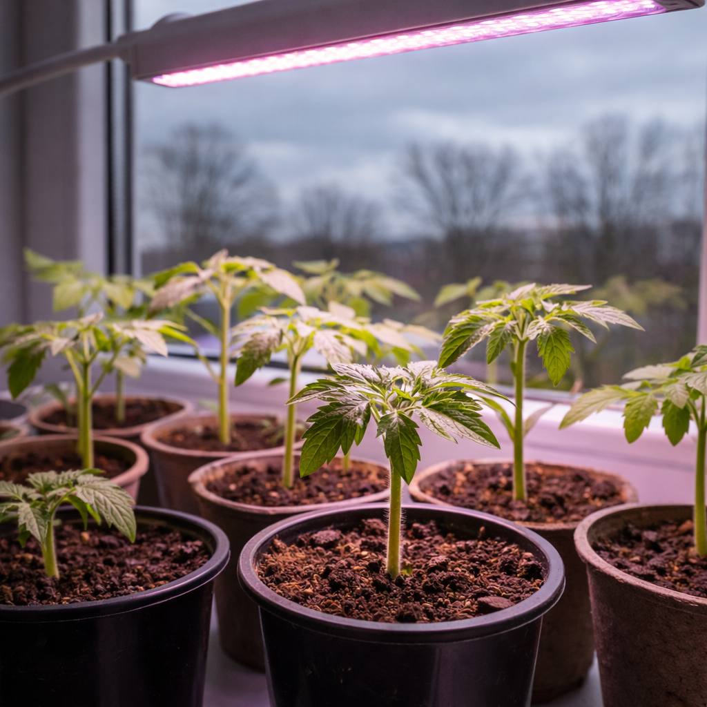 Как досветка в пасмурные дни влияет на рассады томатов