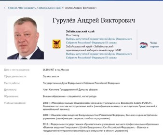 Андрей Гурулев: Зарегистрировался участником предварительного голосования "Единой России" в Забайкальском крае