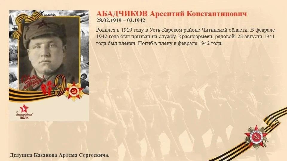 АБАДЧИКОВ Арсентий Константинович