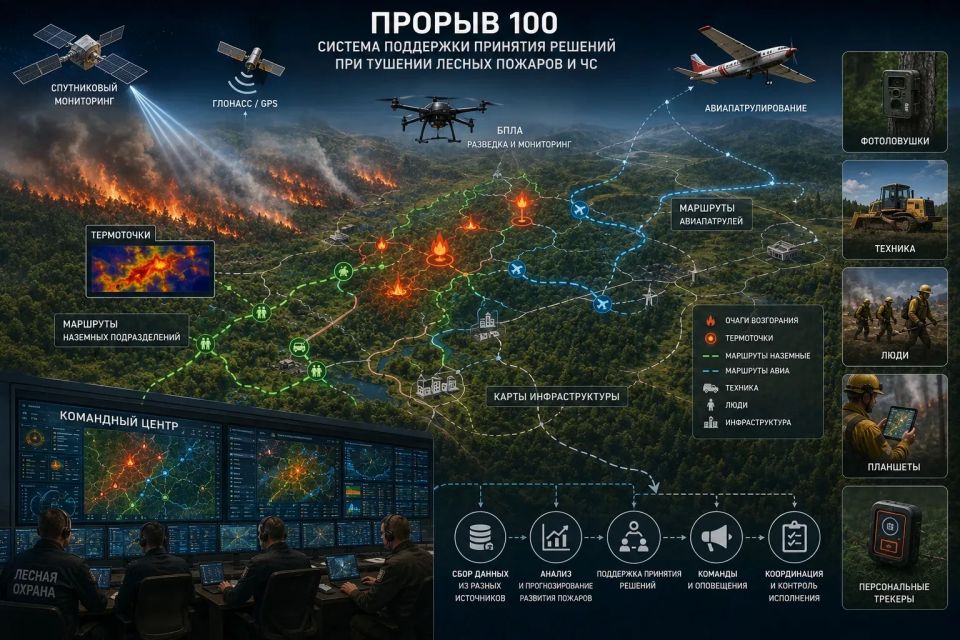 #Прорыв100. Наши специалисты продолжают внедрять в работу Систему поддержки принятия решений при тушении лесных пожаров и ЧС "Прорыв-100" Система позволяет видеть полную картину происходящего, быстро реагировать на угрозы... #Прорыв100. Наши специалисты продолжают внедрять в работу Систему поддержки принятия решений при тушении лесных пожаров и ЧС "Прорыв-100" Система позволяет видеть полную картину происходящего, быстро реагировать на угрозы...