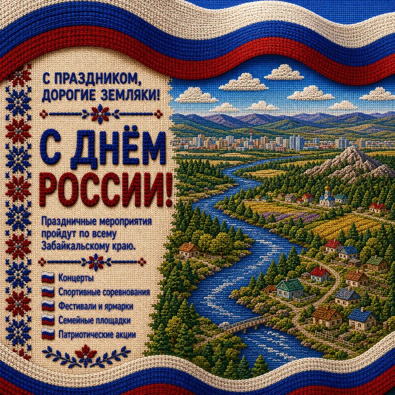 Александр Осипов: Сегодня, в День России, по всему Забайкалью пройдут концерты, фестивали, спортивные соревнования, семейные праздники и патриотические акции Александр Осипов: Сегодня, в День России, по всему Забайкалью пройдут концерты, фестивали, спортивные соревнования, семейные праздники и патриотические акции
