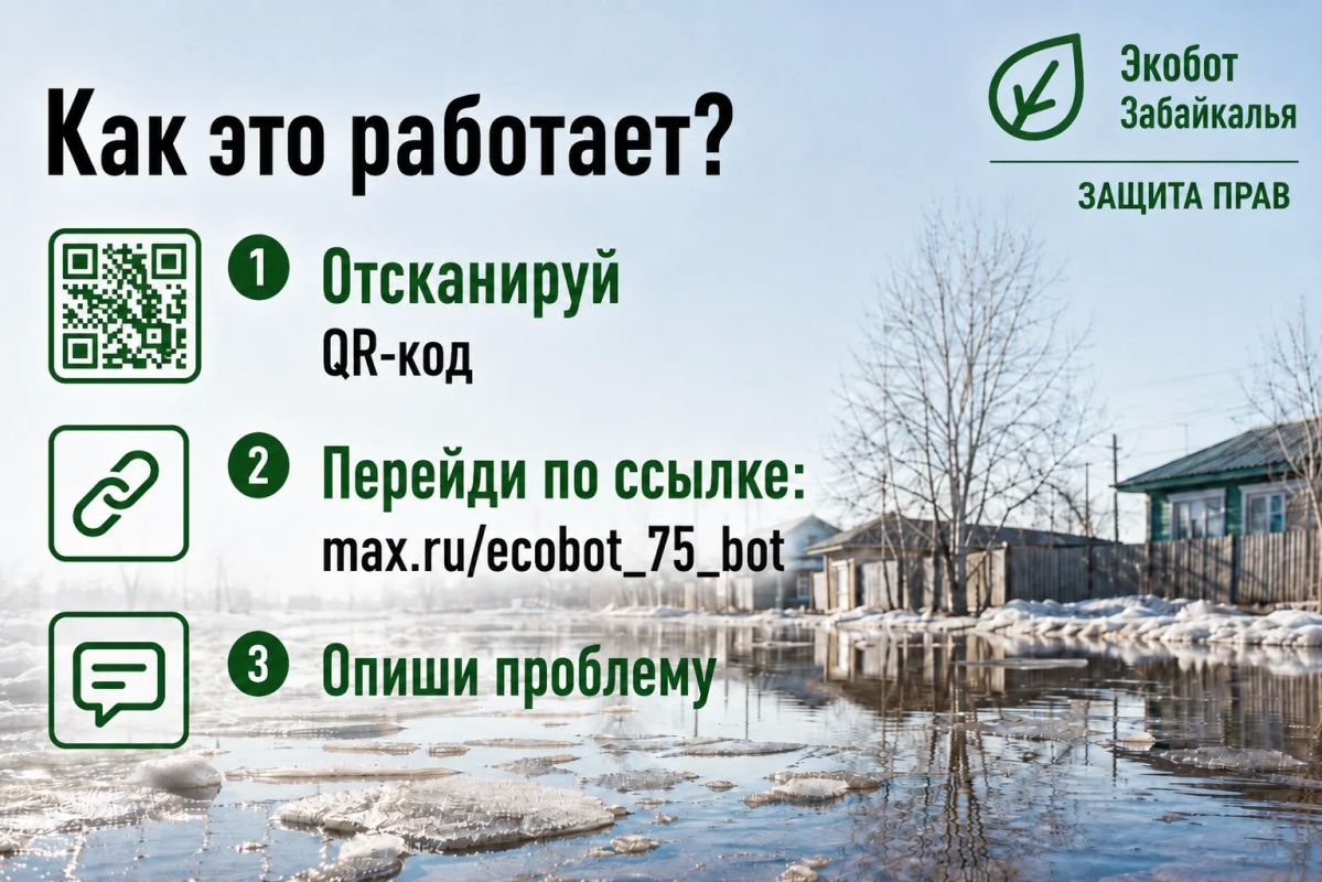 #ЭкоДело. Экобот Забайкалья — сообщить об экологической проблеме просто! Перейди в чат-бот: #ЭкоДело. Экобот Забайкалья — сообщить об экологической проблеме просто! Перейди в чат-бот: