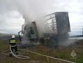 Седельный тягач загорелся на федеральной дороге в Забайкалье