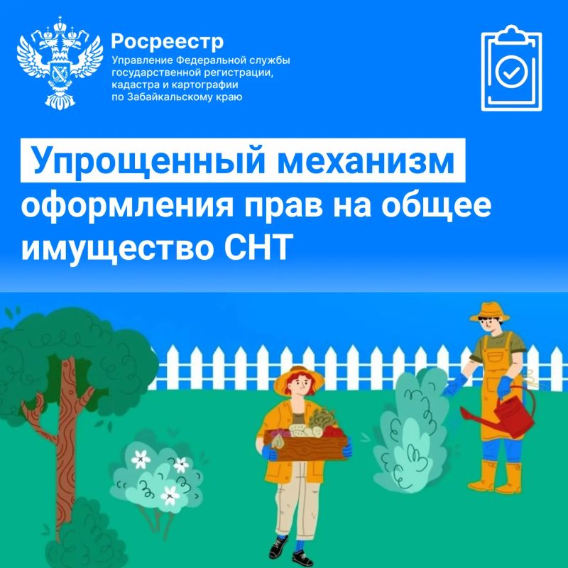 Новый механизм упростит оформление прав на общее имущество СНТ