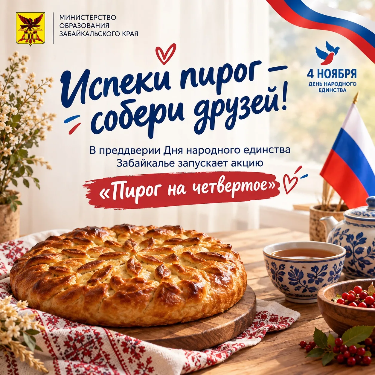 Испеки пирог — собери друзей!